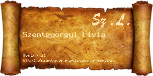 Szentgyörgyi Lívia névjegykártya