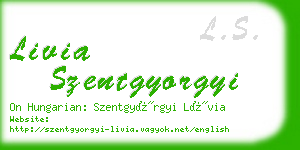 livia szentgyorgyi business card
